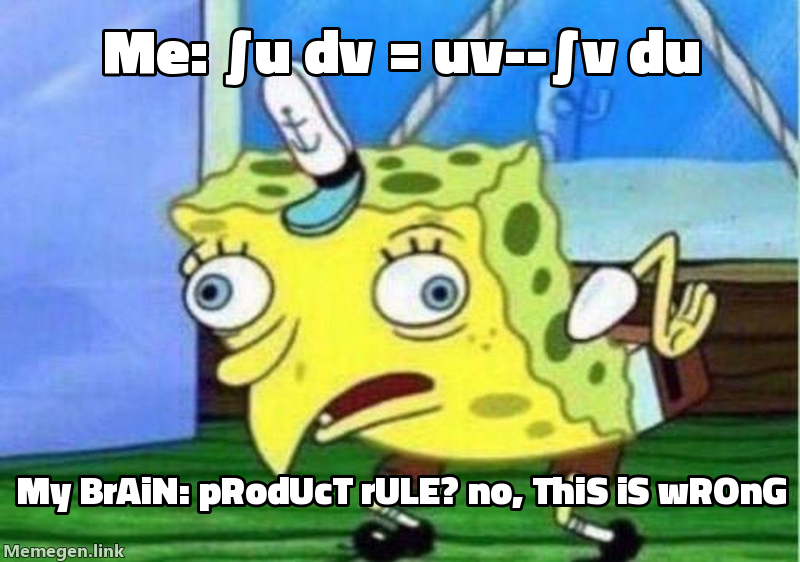 integration by parts class 12 meme about Explain integration by parts like I'm in class 12