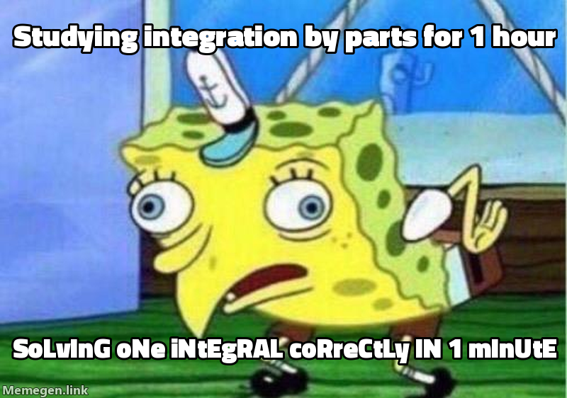 integration by parts class 12 meme about Explain integration by parts like I'm in class 12